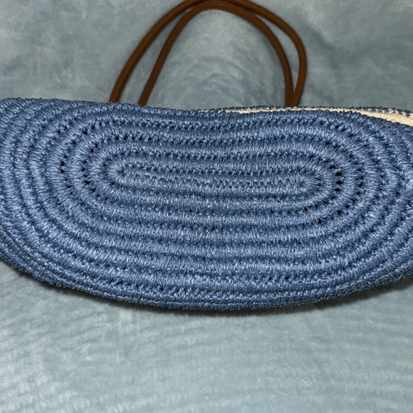 Tommy Bahama Blue and Tan Striped Tote Bag